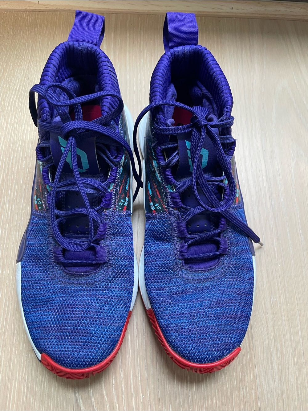 adidas Dame 5 Purple Knit Basketball Shoes Damian Lillard 7.5 Men